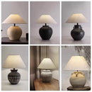 Axyaa Tuscan Stone Ceramic Table Lamp for Living Room, Restaurant, Bedroom