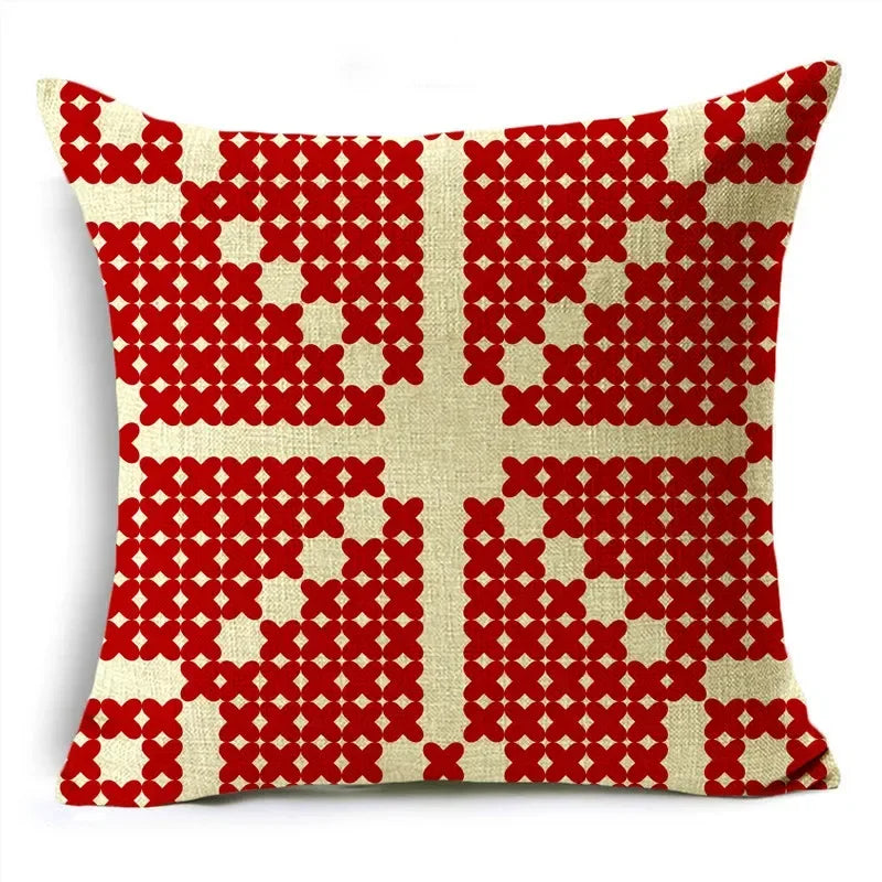 Axyaa Christmas Linen Pillowcase 45x45cm - Festive Home Decor & Gifts