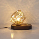 Axyaa Minimalist Ice Cube Glass LED Table Lamp for Living Room Bedroom Desk