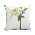 Axyaa Green Flower Embroidered Pillowcase Set of 2 Home Decor Cotton Cushion Cover