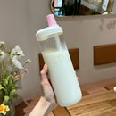 Axyaa 500/800ML Straw Cup, Transparent PP, Portable Ins Style Juice Milk Tea Cup