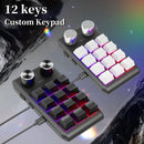 Axyaa 12-Key Macro Custom Mechanical Keyboard with Hot-swap, Bluetooth, and USB Connectivity