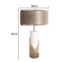 Axyaa Luxury Marble LED Desk Lamp: Nordic Design, Fabric Lampshade, Art Atmosphere