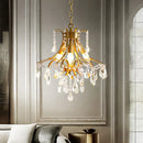 Axyaa French Crystal Chandelier & Modern Cream Style Dining Room Bedroom Fixtures