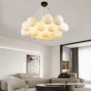 Axyaa White Bubble Glass Chandelier Ball Pendant Lamp for Home Decor