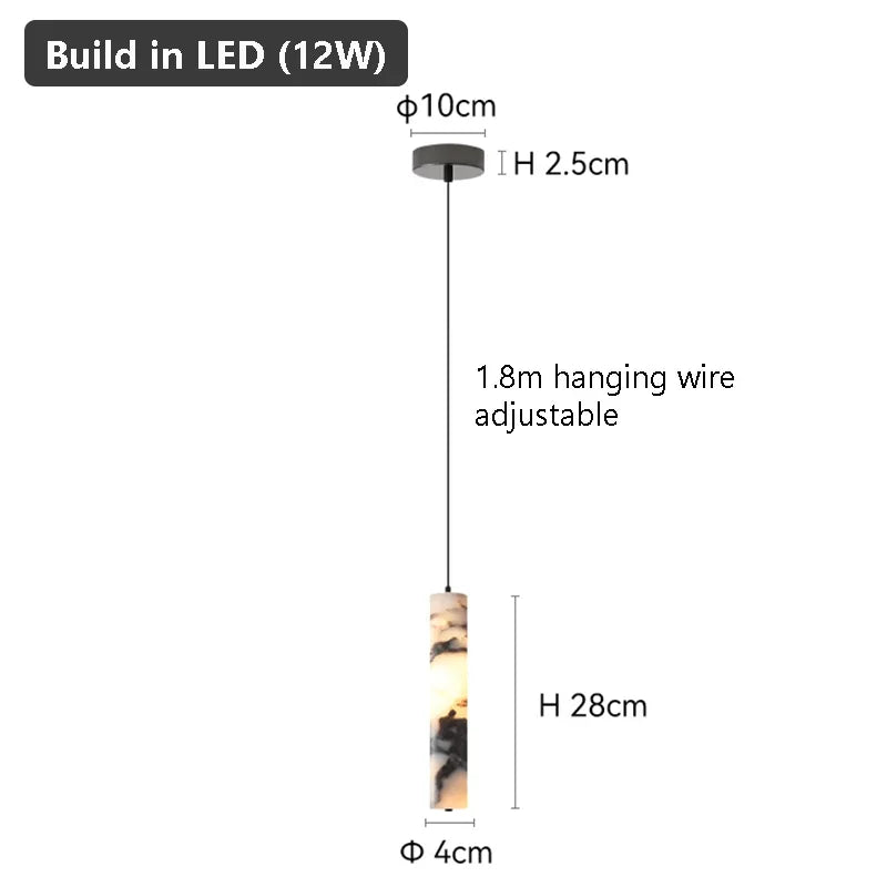 Natural Stone Pendant Lights by Axyaa - Elegant LED Chandelier for Home Decor