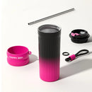 Axyaa Stainless Steel Coffee Cup with Straw and Rope - 500ML Thermos Mug