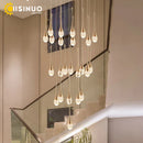 Axyaa Luxury Crystal Staircase Chandelier for Living Room Home Decoration