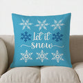 Let It Snow Snowflakes Decorative Throw Pillow Cover for Sofa, Bedroom, Car - Axyaa