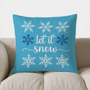 Let It Snow Snowflakes Decorative Throw Pillow Cover for Sofa, Bedroom, Car - Axyaa