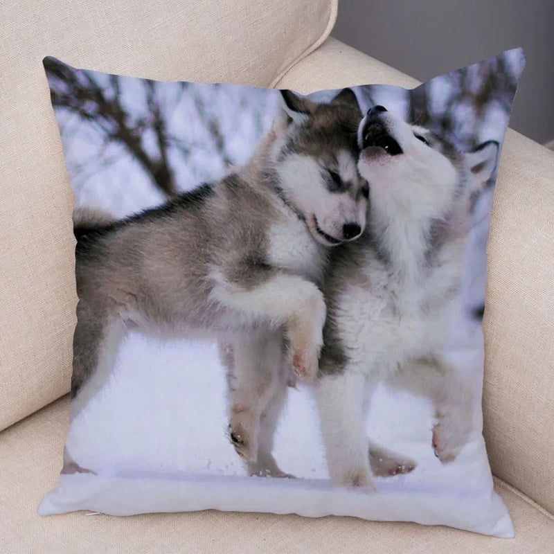 Siberian Husky Pillowcase - Axyaa Animal Cushion Cover, Decor, Cute, Dog Print