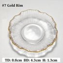 Axyaa Gold Rim Glass Saucer Plates for Tea Coffee Cup - Set of 1