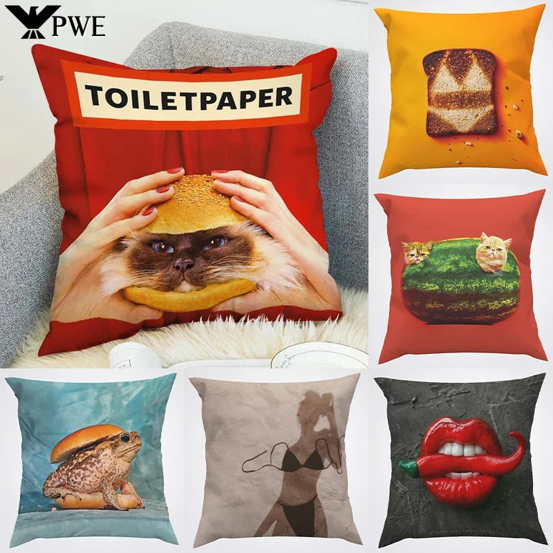 Axyaa Toiletpaper Body Pillow Cover 40x40 Decorative Cushion Case for Bed and Sofa