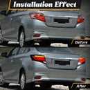 Axyaa LED Tail Lights for Toyota Vios 2014-2016 - Rear Driving Signal Brake Auto Lamps