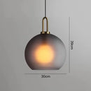 Axyaa Smoke Grey Glass Globe Pendant Light for Industrial Style Living Spaces