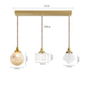 Axyaa Clear Glass LED Pendant Light, Copper Nordic Hanging Lamp for Home Decor