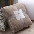Axyaa Solid Yellow Flannel Throw Blanket 300GSM Soft Warm Plaid Square Bed Thickness