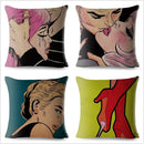 Axyaa Pop Art Crying Girl Cushion Cover 45x45cm
