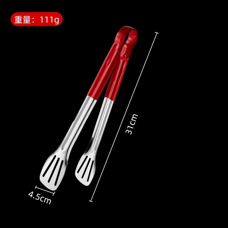 Axyaa Stainless Steel Food Tongs with Anti-Scald Handle