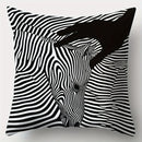 Axyaa 4pcs Striped Black Cat Sofa Cushion Covers 17.7x17.7 Inch Single-Sided Print