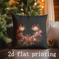 Axyaa Christmas Floral & Snow Pillow Cover for Sofa Bedroom Car - Rectangular Back Cushion