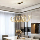 Axyaa Wave Steel Crystal Pendant Lamp - Modern Luxury LED Pendant Light