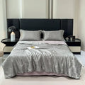Axyaa Silky Jacquard Summer Quilt Set - Smooth & Machine Washable
