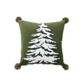 Axyaa Velvet Christmas Pillow Cover Snow Tree Embroidery Rustic Decor
