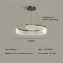 Axyaa Acrylic Ring LED Pendant Light Minimalist Circle Chandelier - Modern Living Dining Bedroom Lighting
