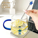 Axyaa 450ml Heat Resistant Glass Coffee Mug with Stirring Stick