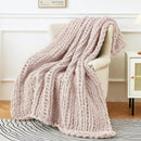 Axyaa Chenille Knit Throw Blanket for Cozy Winter Living Room Décor