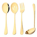 Axyaa Mirror Gold Stainless Steel Flatware Set - 4Pcs Dinnerware Cutlery Kit