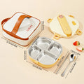 Axyaa Stainless Steel Divided Lunch Box Set - Cute & Heatable, Large Capacity