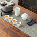 Axyaa Ceramic Travel Tea Set with One Pot & Four Cups
