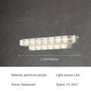 Axyaa White Acrylic LED Chandelier Minimalist Hanging Light Fixture for Bedroom, Dining, Living Room
