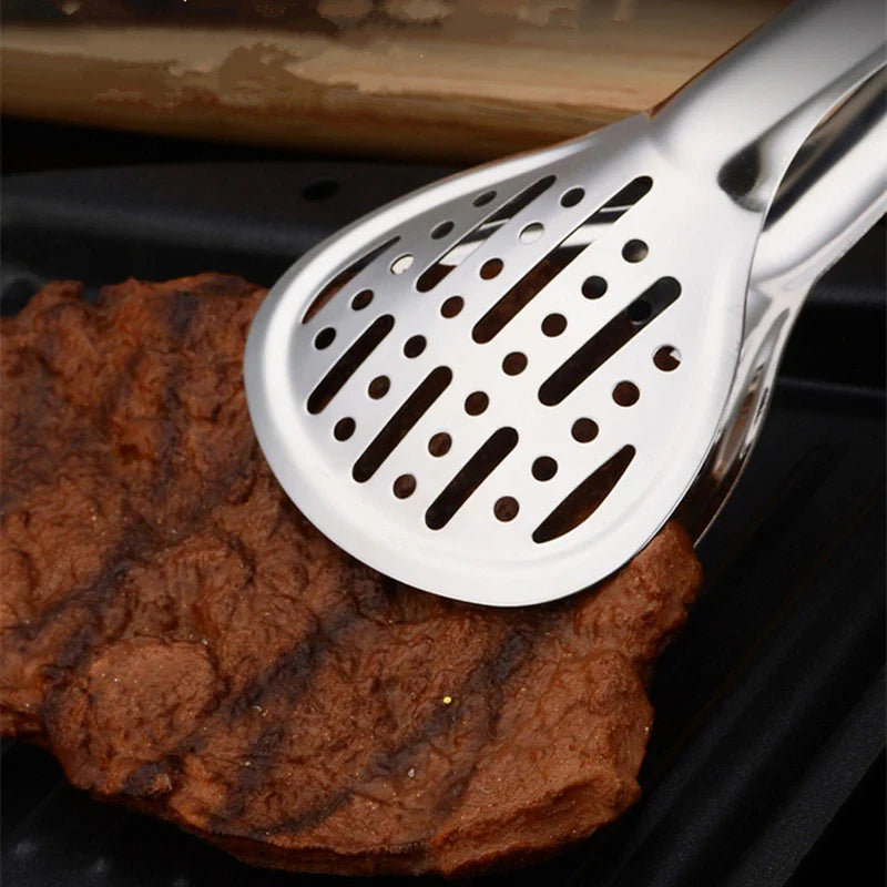 Axyaa Stainless Steel Food Tongs with Long Handle for Kitchen