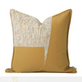 Axyaa Light Luxury Geometric Square Pillowcase in Yellow Leather Stitching Texture