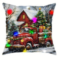 Axyaa LED Light Luminous Pillowcase with Festive Truck Christmas Tree Design