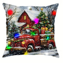 Axyaa LED Light Luminous Pillowcase with Festive Truck Christmas Tree Design