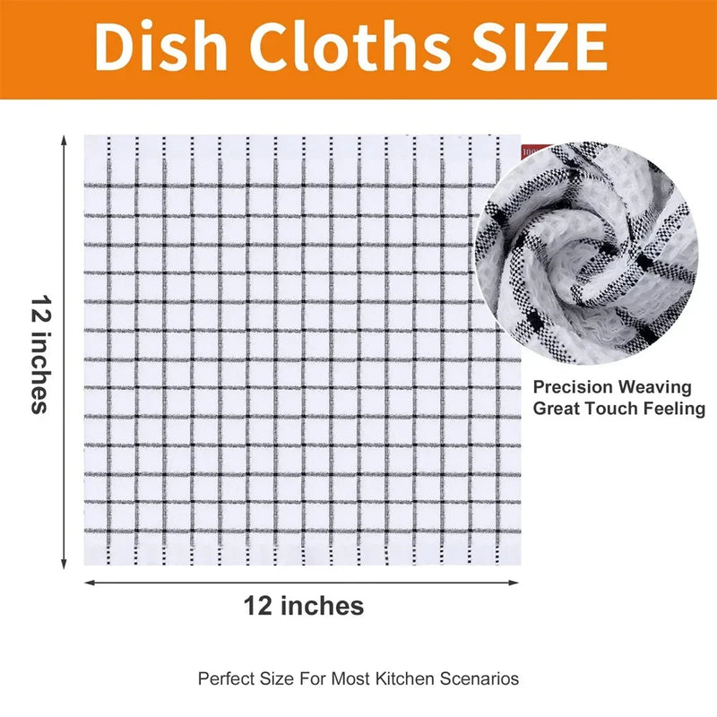Axyaa Cotton Dishcloth Kitchen Towel Set Super Absorbent Home Cleaning Cloths