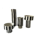 Axyaa Striped Ceramic Vase Geometric Flowerpot Ornament