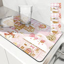 Axyaa Christmas Pink House Absorbent Drying Mat