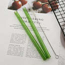 Axyaa Glass Drinking Straw Set with Cleaning Brush