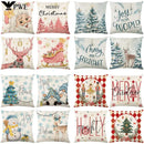 Axyaa Christmas Letter Print Throw Pillow Cover for Festive Home Decor