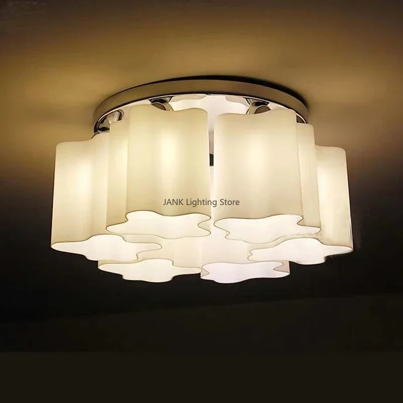 Axyaa Circular Glass LED Ceiling Light for Children's Bedroom and Hallways