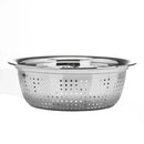 Axya Stainless Steel Mesh Sifter Colander Strainer Sieve - Round Basin Filter Tray Basket