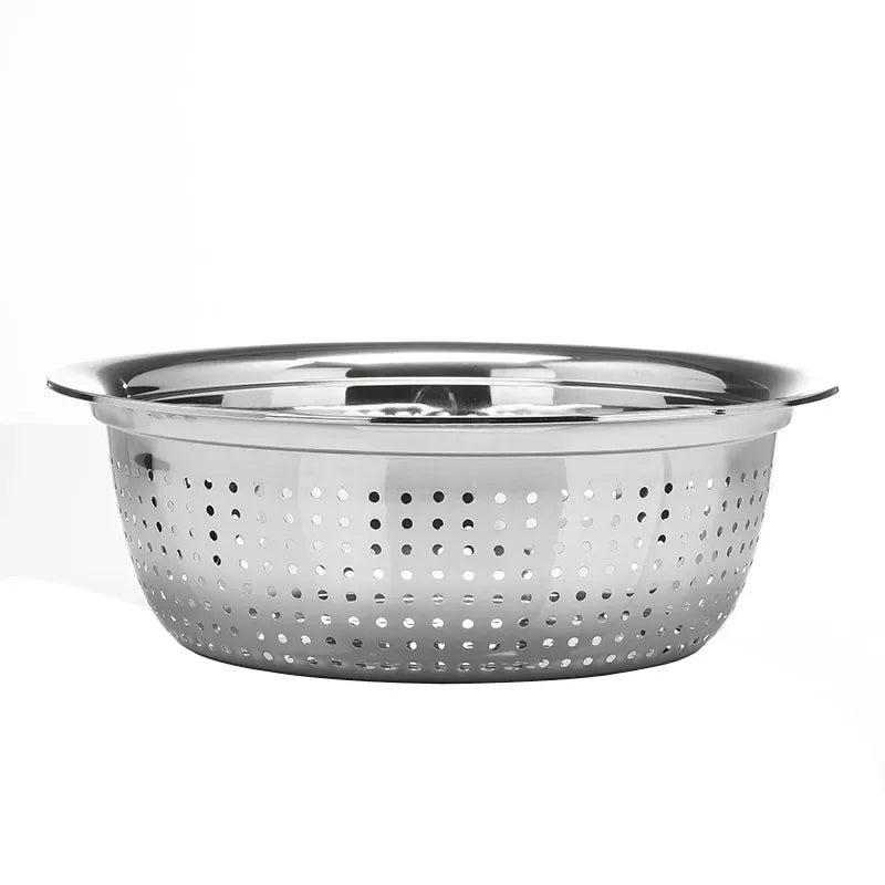 Axya Stainless Steel Mesh Sifter Colander Strainer Sieve - Round Basin Filter Tray Basket