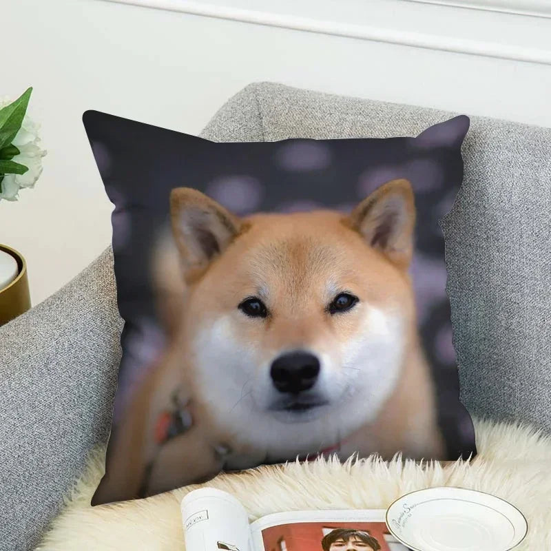 Axyaa Shiba Inu Pillow Cover for Decorative Home and Car Cushions