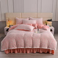 Axyaa High-End Jacquard Milk Fleece Winter 4-Piece Bed Set