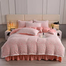 Axyaa High-End Jacquard Milk Fleece Winter 4-Piece Bed Set